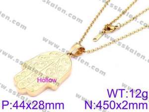SS Gold-Plating Necklace - KN34138-K