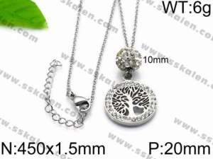 Stainless Steel Stone Necklace - KN34401-Z
