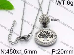 Stainless Steel Stone Necklace - KN34403-Z