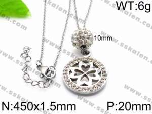 Stainless Steel Stone Necklace - KN34404-Z