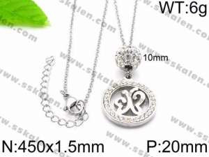 Stainless Steel Stone Necklace - KN34407-Z