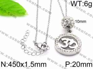 Stainless Steel Stone Necklace - KN34409-Z