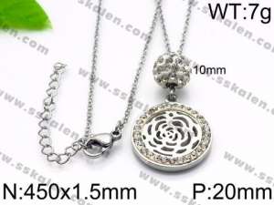 Stainless Steel Stone Necklace - KN34413-Z