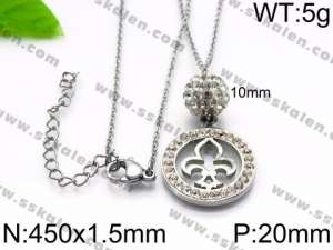 Stainless Steel Stone Necklace - KN34416-Z