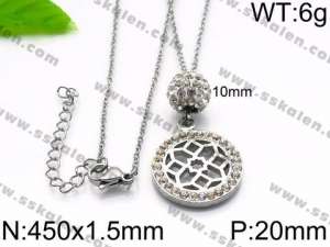 Stainless Steel Stone Necklace - KN34417-Z