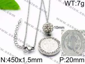 Stainless Steel Stone Necklace - KN34419-Z