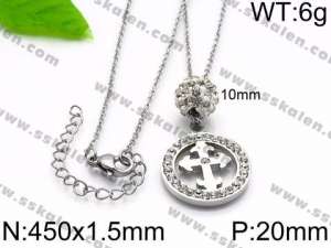 Stainless Steel Stone Necklace - KN34423-Z