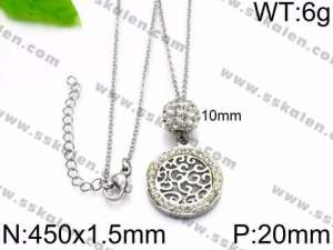 Stainless Steel Stone Necklace - KN34425-Z