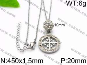 Stainless Steel Stone Necklace - KN34426-Z