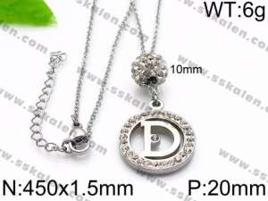 Stainless Steel Stone Necklace - KN34427-Z