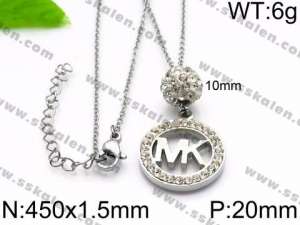 Stainless Steel Stone Necklace - KN34430-Z
