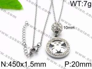 Stainless Steel Stone Necklace - KN34433-Z