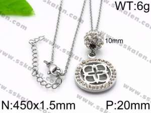 Stainless Steel Stone Necklace - KN34434-Z