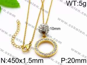 Stainless Steel Stone Necklace - KN34438-Z