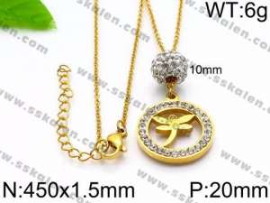 Stainless Steel Stone Necklace - KN34442-Z