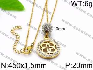 Stainless Steel Stone Necklace - KN34445-Z
