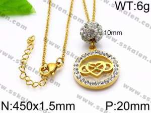 Stainless Steel Stone Necklace - KN34447-Z