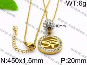 Stainless Steel Stone Necklace - KN34454-Z