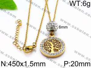 Stainless Steel Stone Necklace - KN34456-Z