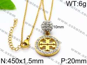 Stainless Steel Stone Necklace - KN34458-Z
