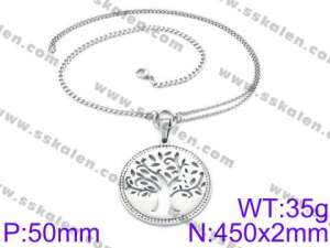 Stainless Steel Stone & Crystal Necklace - KN34699-K