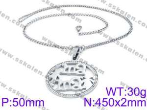 Stainless Steel Stone & Crystal Necklace - KN34711-K