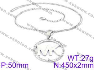 Stainless Steel Stone & Crystal Necklace - KN34723-K