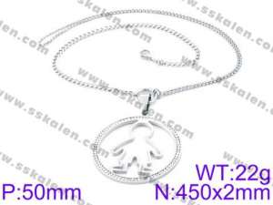 Stainless Steel Stone & Crystal Necklace - KN34731-K
