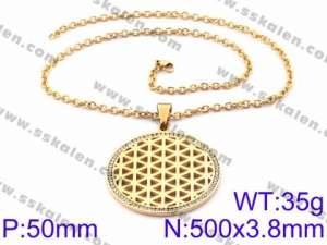 Stainless Steel Stone Necklace - KN34879-K
