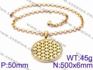 Stainless Steel Stone Necklace - KN34880-K