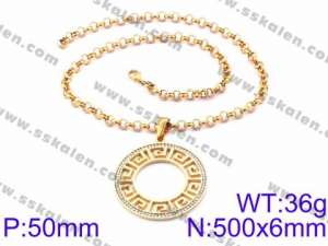 Stainless Steel Stone Necklace - KN34883-K