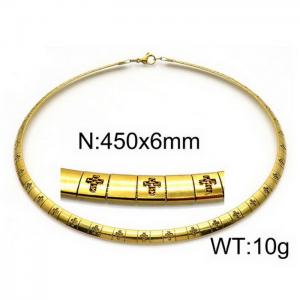 SS Gold-Plating Necklace - KN35035-Z