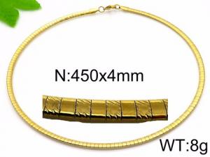 SS Gold-Plating Necklace - KN35038-Z