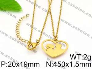 SS Gold-Plating Necklace - KN35066-Z