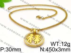 Stainless Steel Stone Necklace - KN35069-Z
