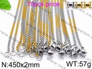 Staineless Steel Small Gold-plating Chain - KN35189-Z