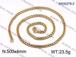 SS Gold-Plating Necklace - KN35278-Z