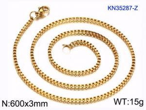 SS Gold-Plating Necklace - KN35287-Z