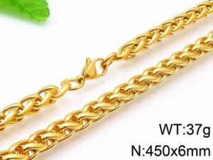 SS Gold-Plating Necklace - KN35329-K