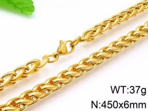 SS Gold-Plating Necklace - KN35329-K