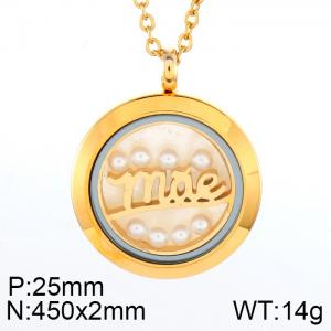 SS Gold-Plating Necklace - KN35372-K