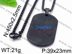 Stainless Steel Black-plating Necklace - KN35652-Z