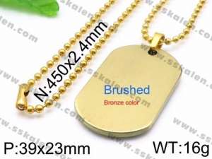 SS Gold-Plating Necklace - KN35659-Z