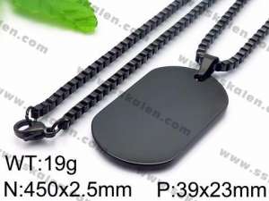 Stainless Steel Black-plating Necklace - KN35666-Z