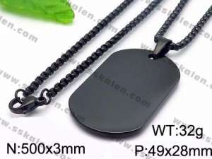 Stainless Steel Black-plating Necklace - KN35675-Z