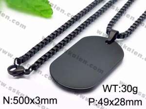 Stainless Steel Black-plating Necklace - KN35676-Z
