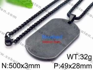 Stainless Steel Black-plating Necklace - KN35687-Z