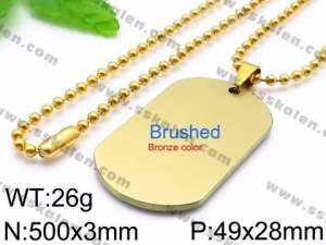 SS Gold-Plating Necklace - KN35689-Z