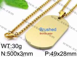 SS Gold-Plating Necklace - KN35691-Z