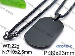 Stainless Steel Black-plating Necklace - KN35755-Z